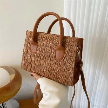 Summer Fresh Flower Woven Crossbody Handbag handbag-250126