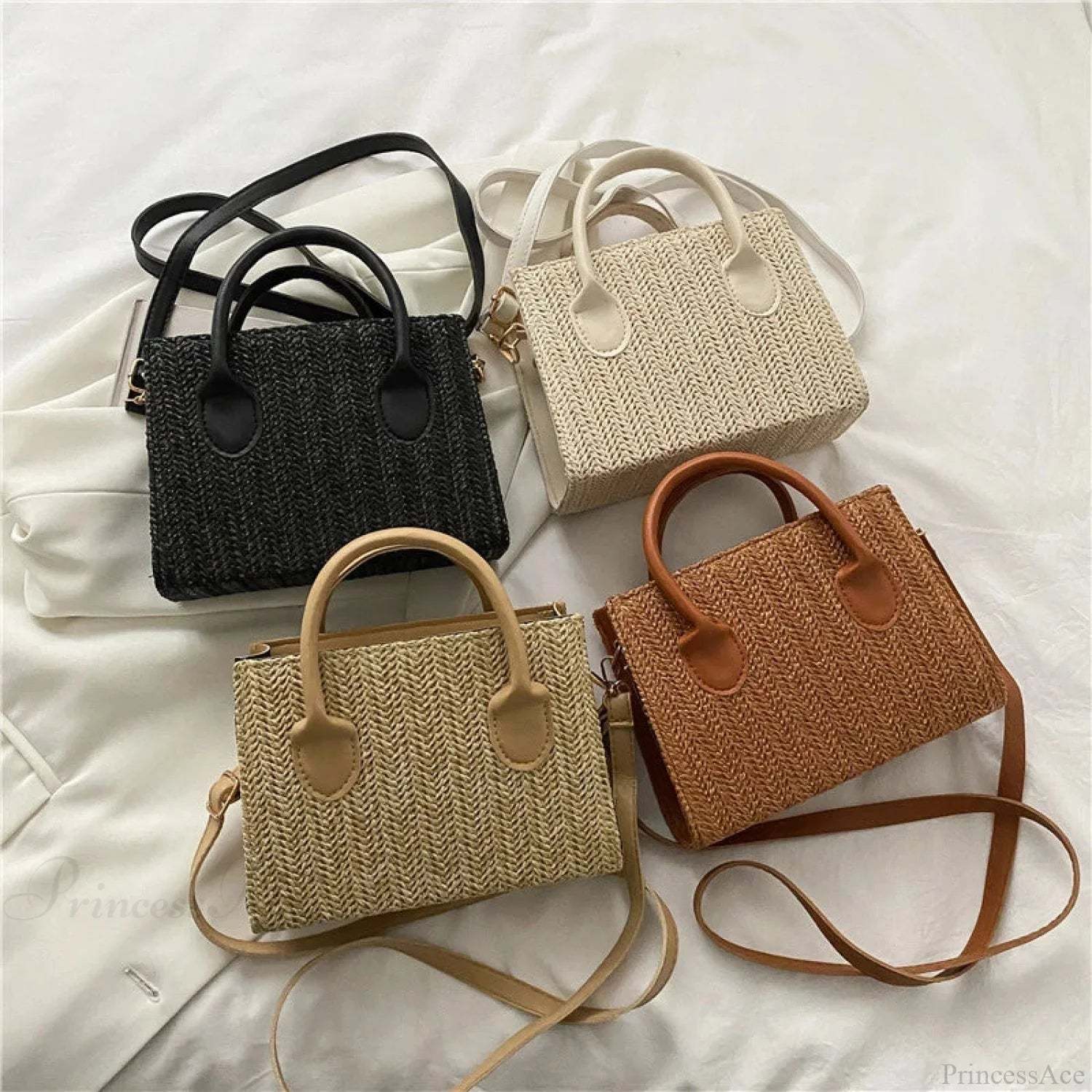 Summer Fresh Flower Woven Crossbody Handbag handbag-250126