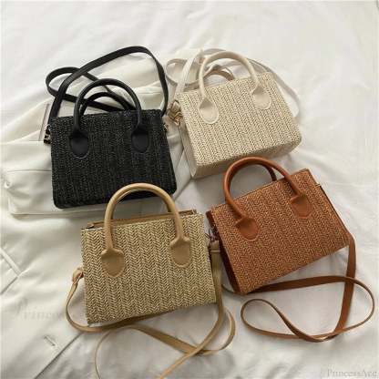 Summer Fresh Flower Woven Crossbody Handbag handbag-250126