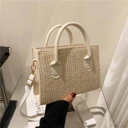 Summer Fresh Flower Woven Crossbody Handbag handbag-250126