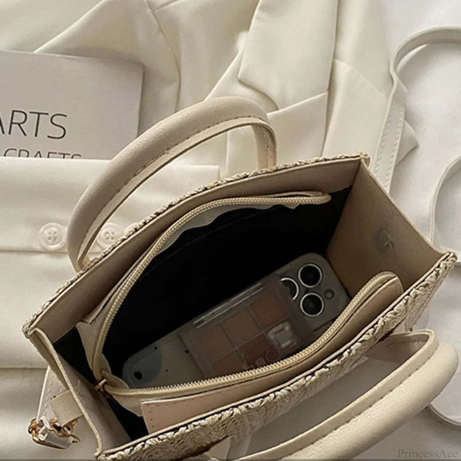 Summer Fresh Flower Woven Crossbody Handbag handbag-250126