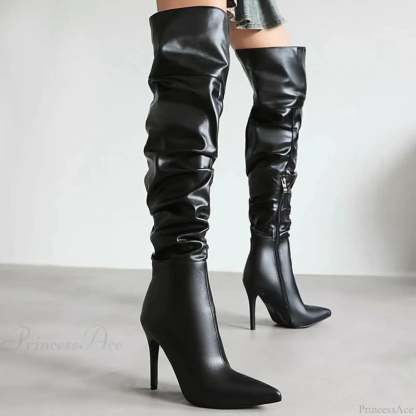 Tall Stiletto Zipper Gothic High Heel Boot