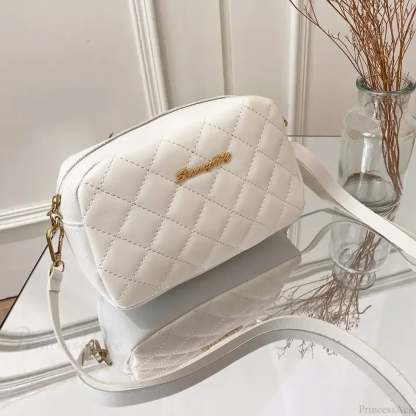 Tassel Embroidery Camera Crossbody Bag White crossbody-250126