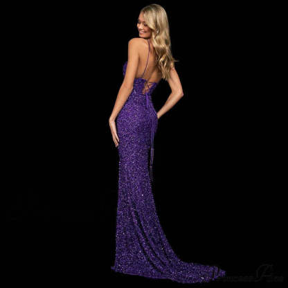 Taya Open Stylish Back Sequin Dress S.o. Long Dresses