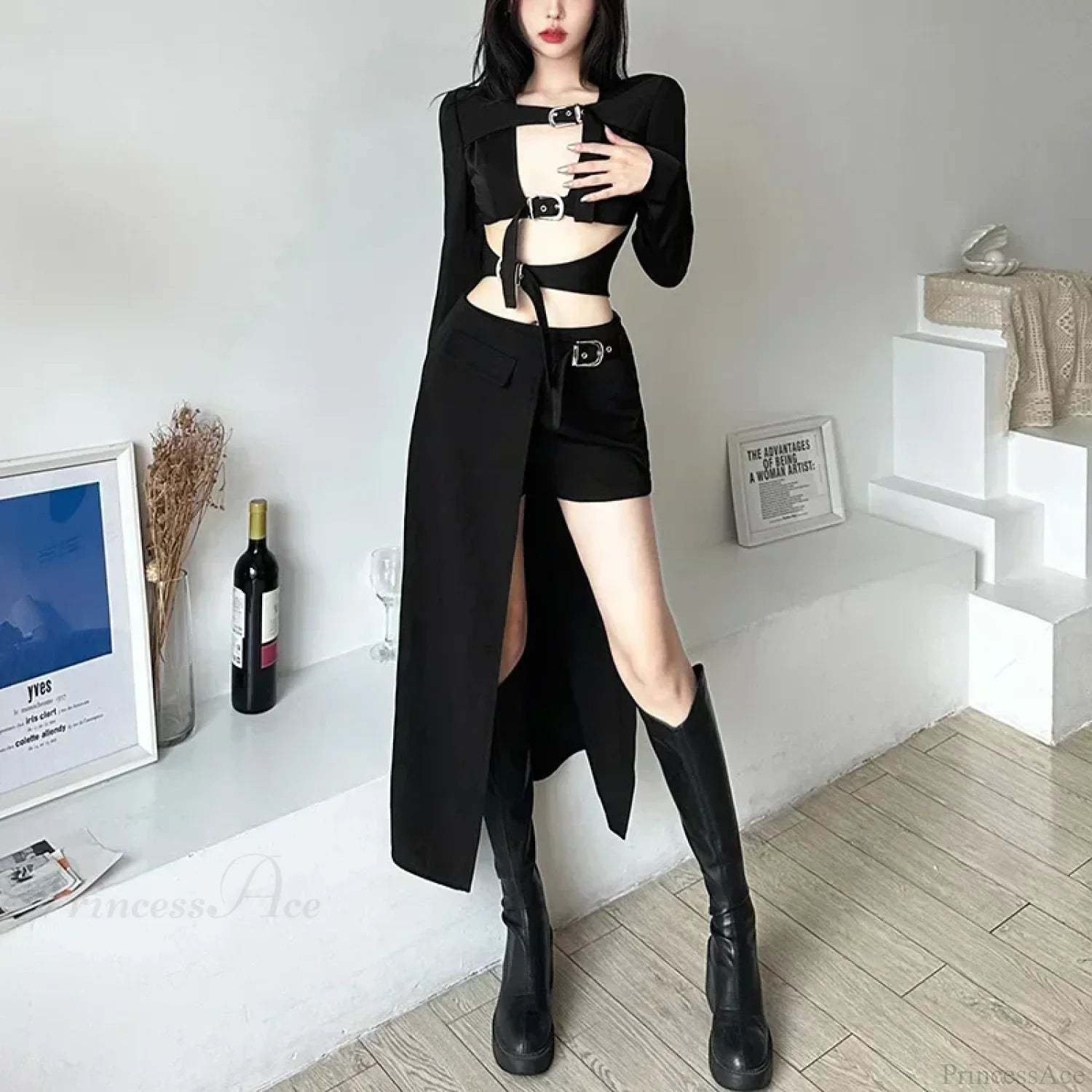 Techwear Patchwork Cargo Skirt