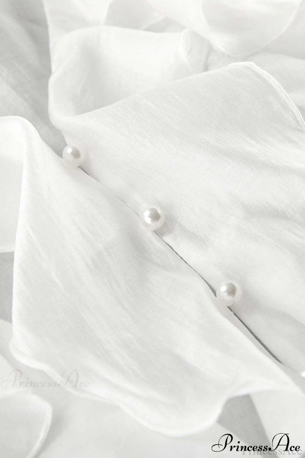 Tencel Ruffled V Neck Flared Sleeve Blouse