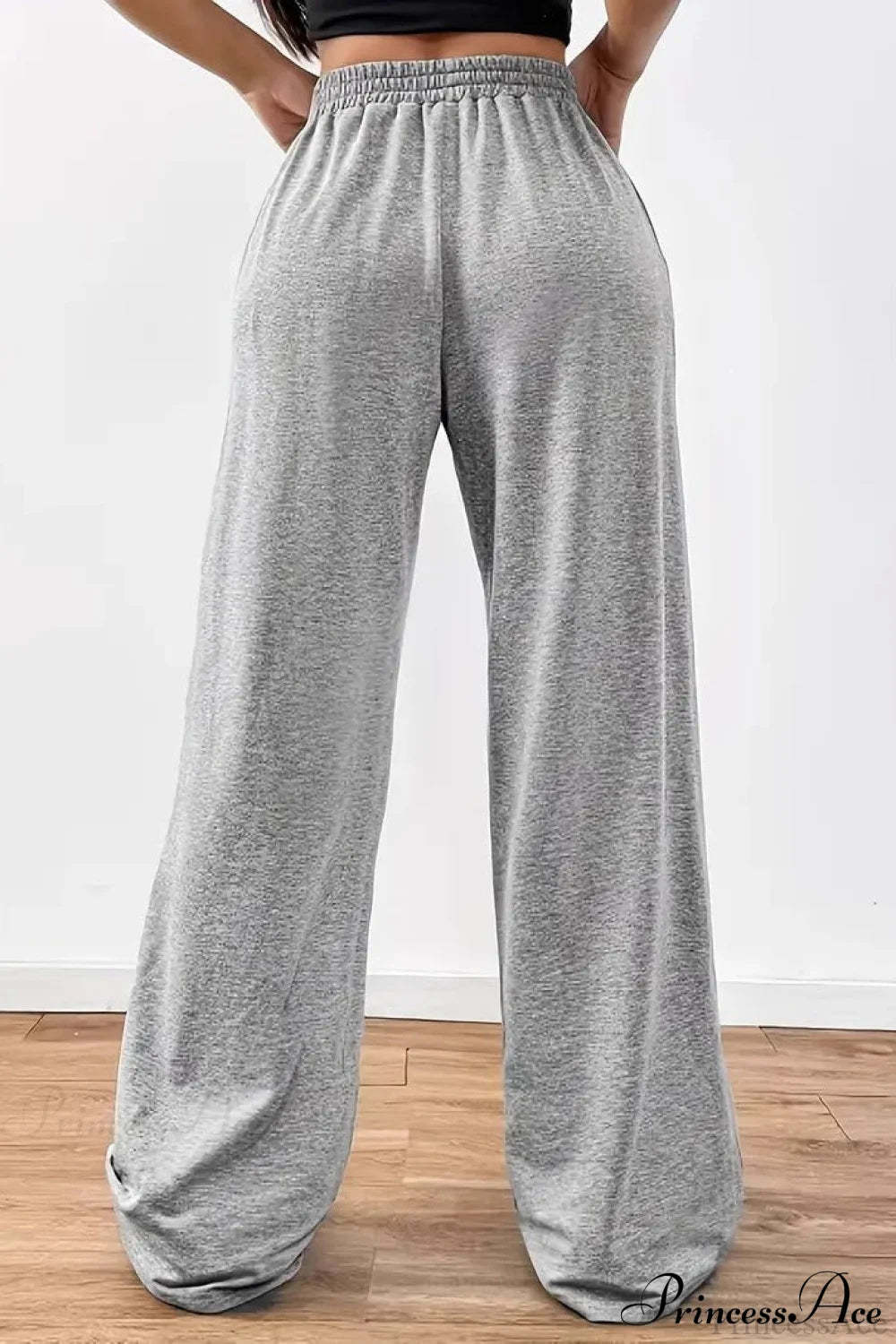 Tire Track Print Drawstring Loose Wide-Leg Pants