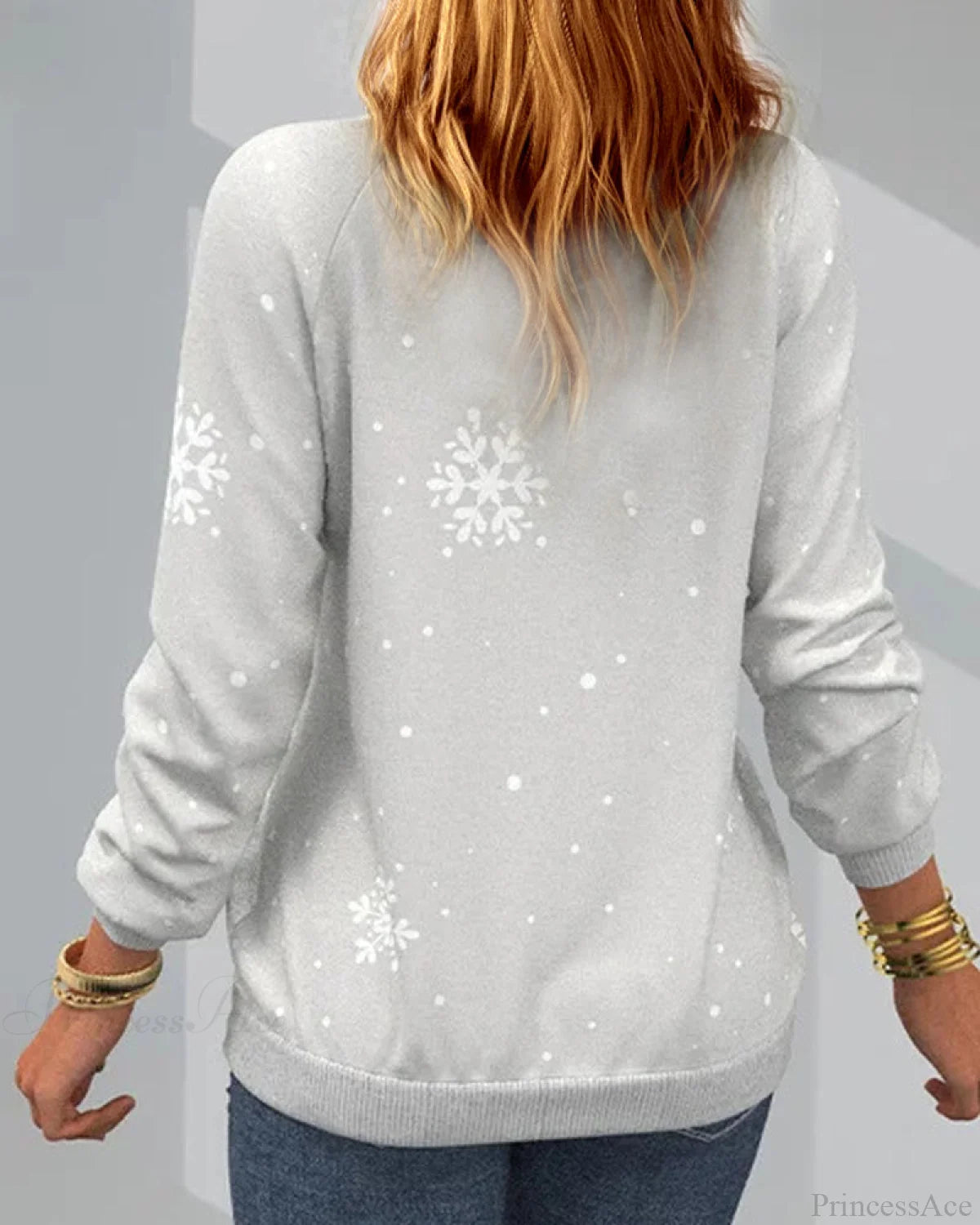 Tree Christmas Long-Sleeved Patterned Sweatshirt Hoodies-L