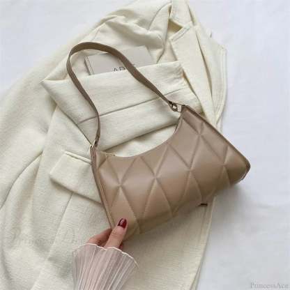 Trendy PU Leather Underarm Shoulder Bag Khaki shoulder-250126