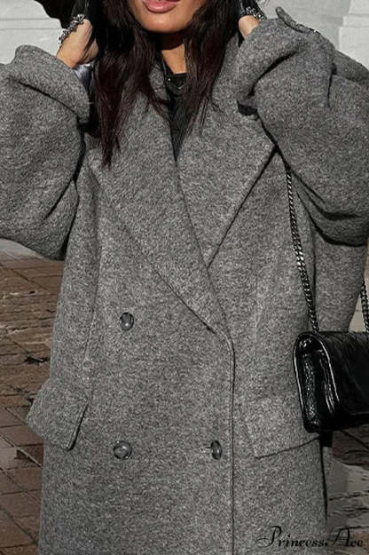 Tweed Collared Single Breasted Chic Overcoat