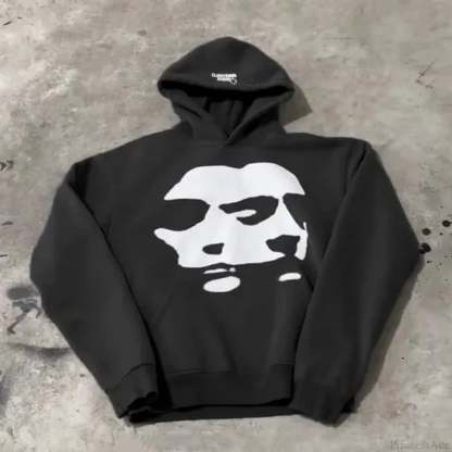 Two-Face Graphic Oversized Hoodie 1black / S