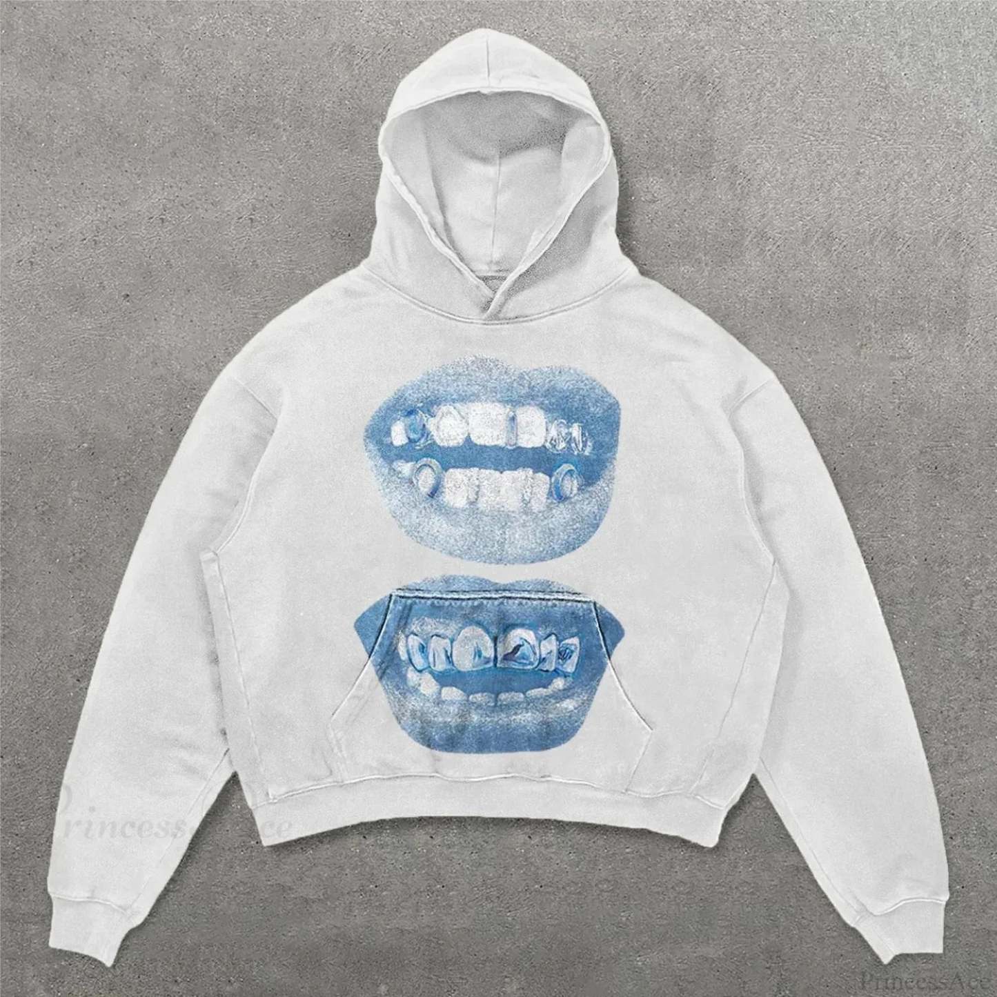 Two-Face Graphic Oversized Hoodie white2 / S