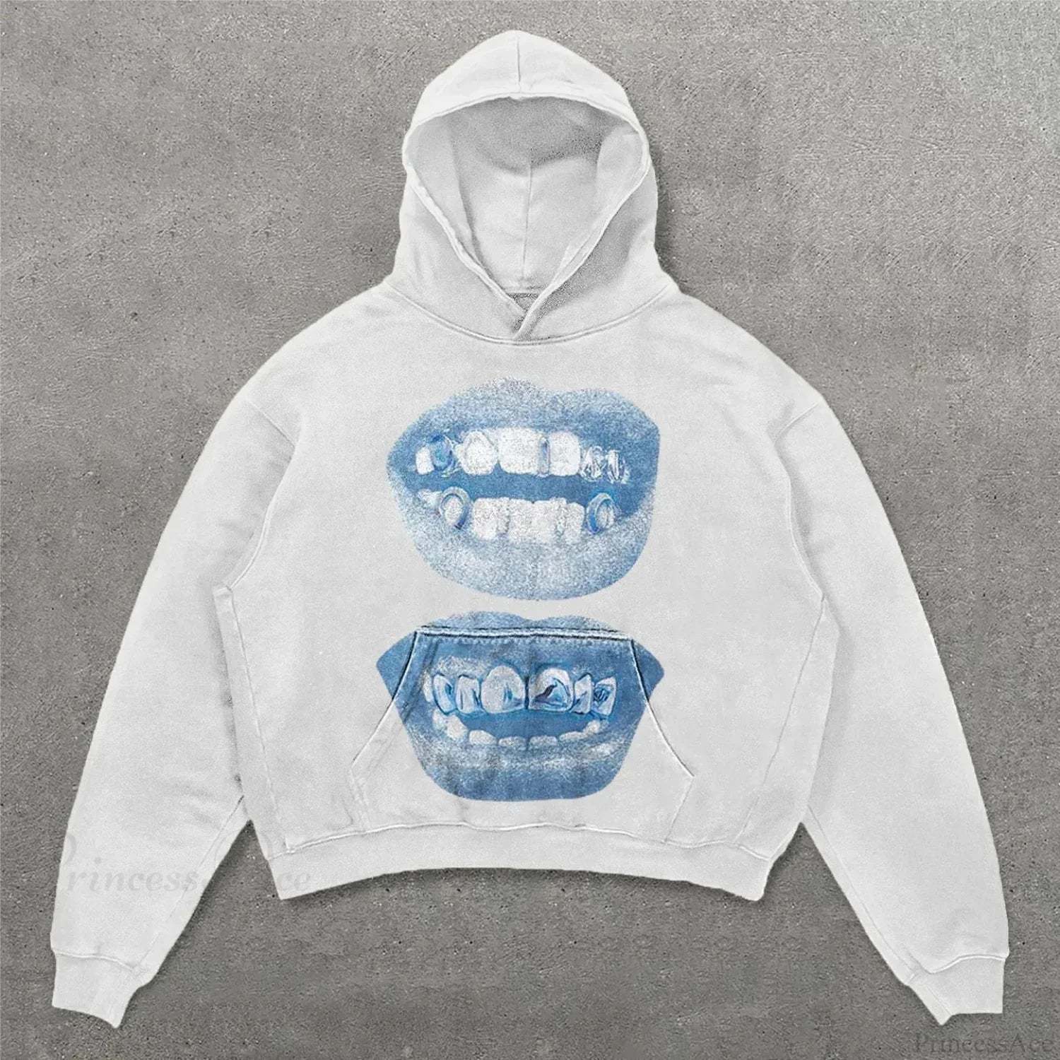 Two-Face Graphic Oversized Hoodie white2 / S