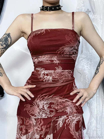 Uneven Suspenders Sleek Midi Dress