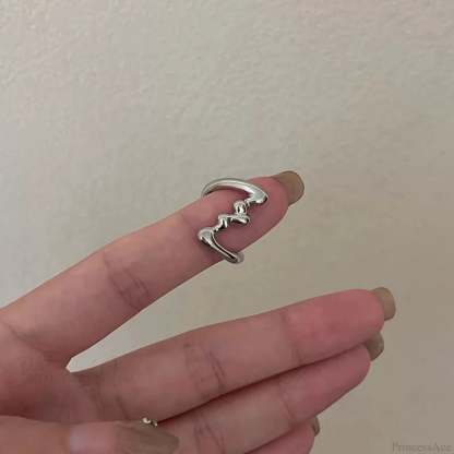 Unpredictable Copper Undulation Medieval Ring sliver02