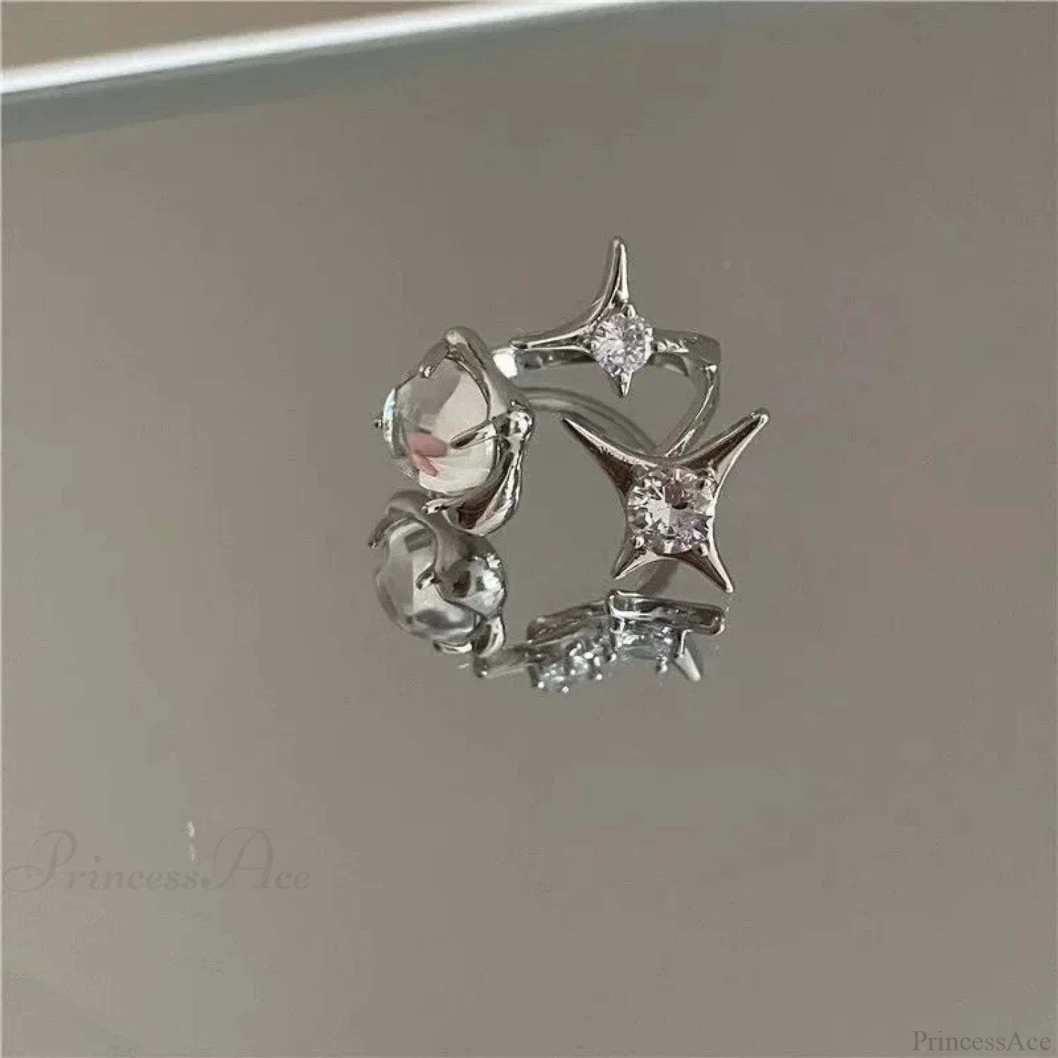 Unpredictable Cross Star Gothic Ring silver02
