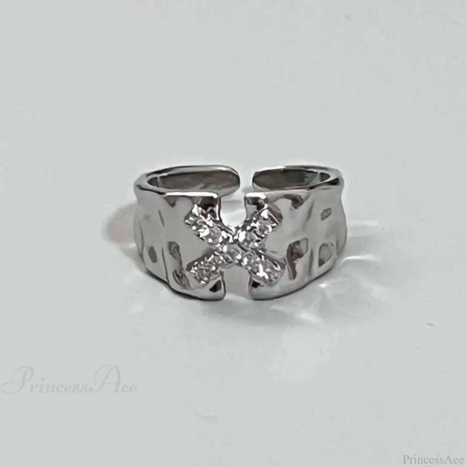 Unpredictable Cross Star Gothic Ring silver04