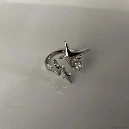 Unpredictable Cross Star Gothic Ring silver1