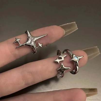 Unpredictable Cross Star Gothic Ring silver11