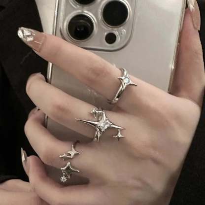 Unpredictable Cross Star Gothic Ring silver12
