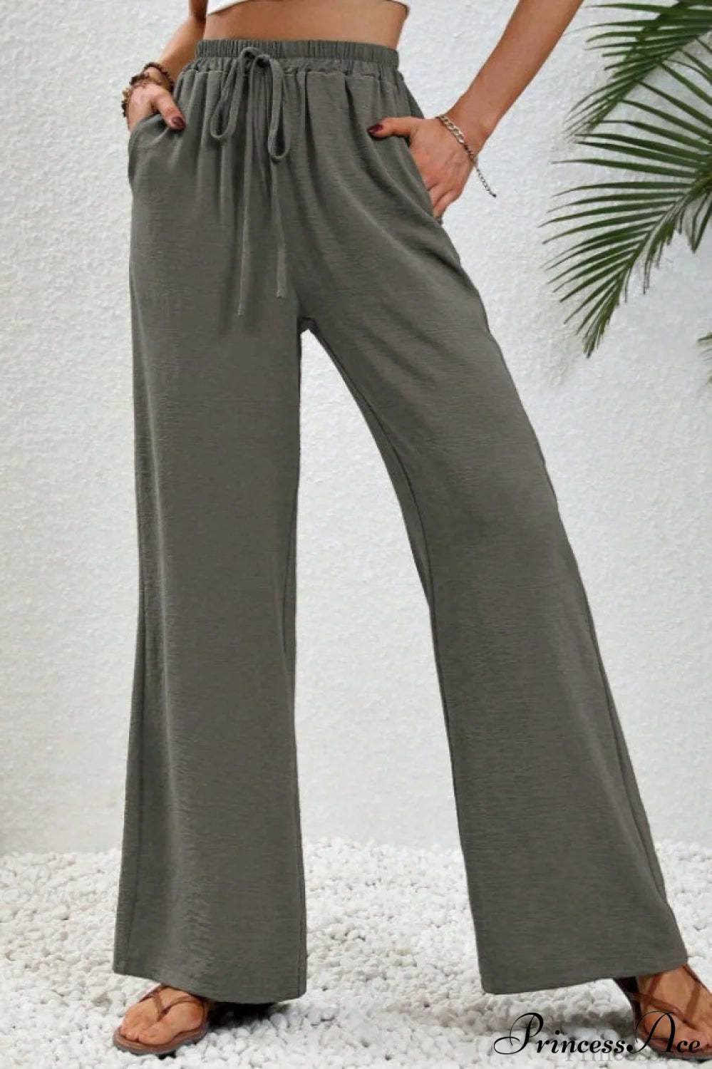 Versatile Solid Maxi Wide Leg Pants