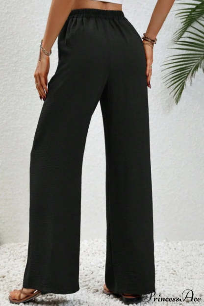 Versatile Solid Maxi Wide Leg Pants
