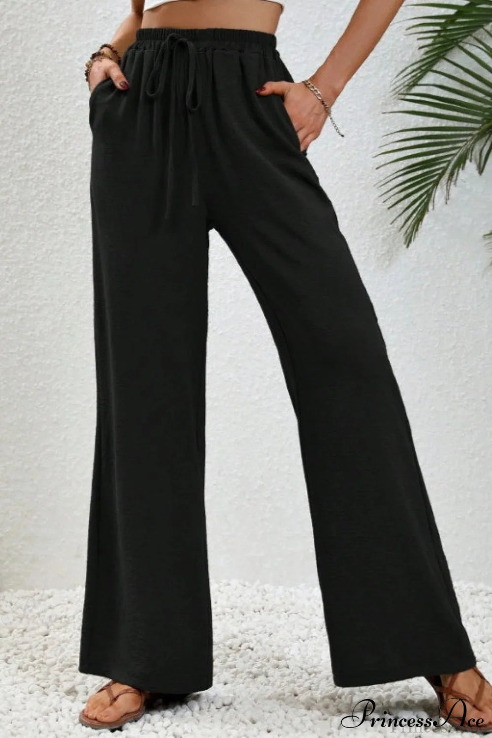 Versatile Solid Maxi Wide Leg Pants
