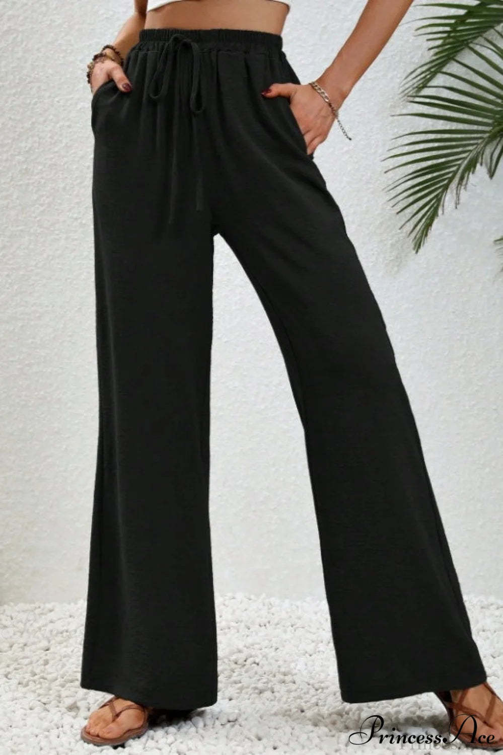 Versatile Solid Maxi Wide Leg Pants