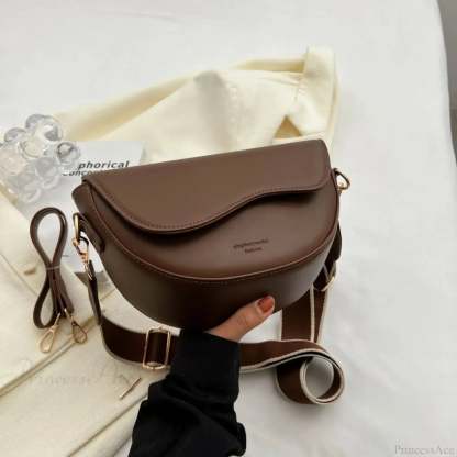 Vintage Flap Small Saddle Crossbody Coffee crossbody-250126