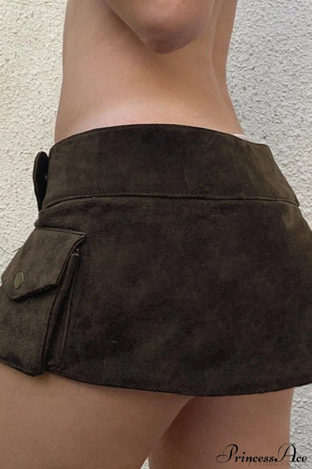 Vintage Low Waist Studded Mini Skirt