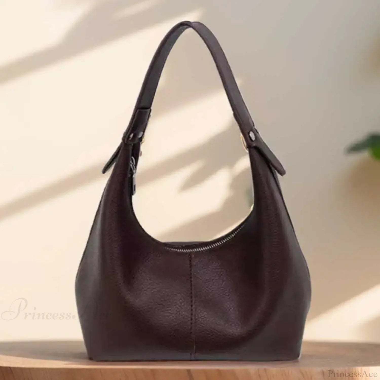 Vintage PU Leather Underarm Shoulder Bag Coffee shoulder-250126