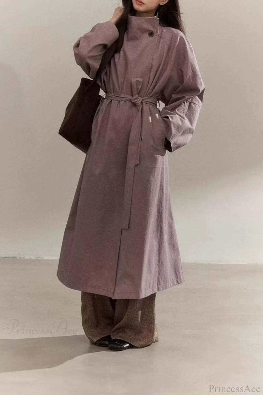 Vintage Purple Distressed Minimalist Overcoat