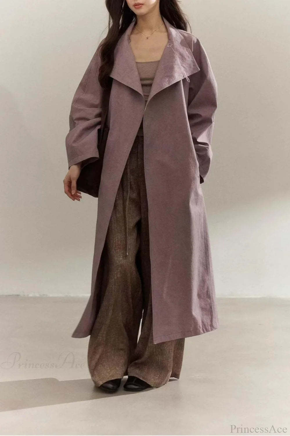 Vintage Purple Distressed Minimalist Overcoat