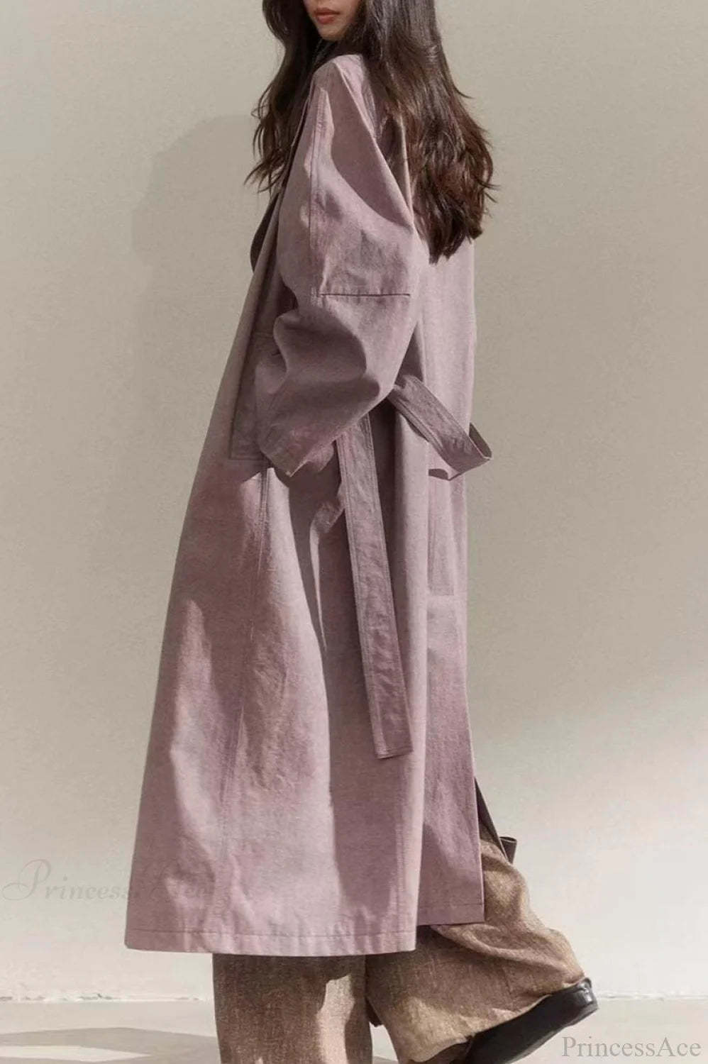Vintage Purple Distressed Minimalist Overcoat
