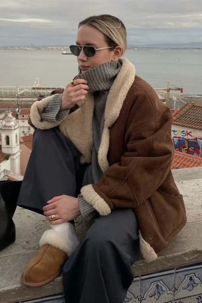 Vintage Sherpa Loose Warm Coat