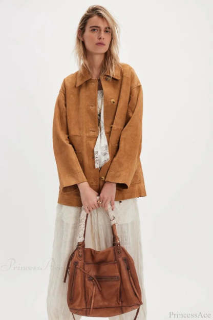 Vintage Simple Suede Single Breasted Jacket