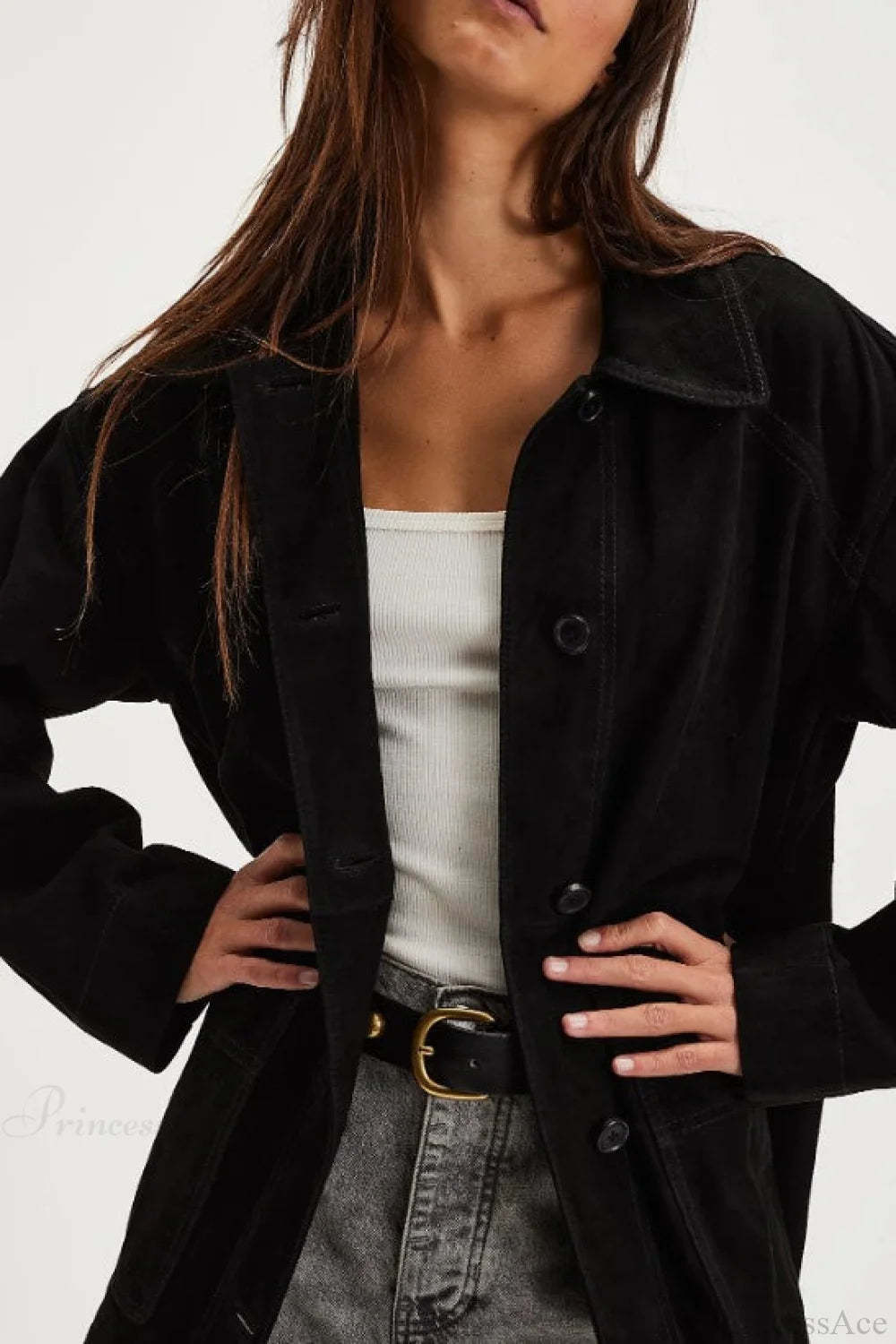 Vintage Simple Suede Single Breasted Jacket