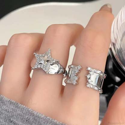 Vivid Stone Drip Rhinestone Gothic Ring