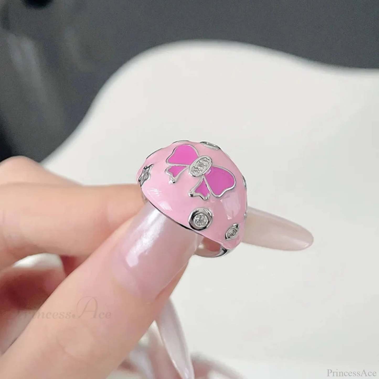 Vivid Stone Drip Rhinestone Gothic Ring