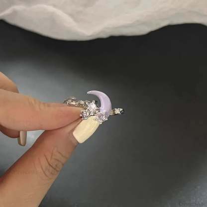 Vivid Stone Drip Rhinestone Gothic Ring color13