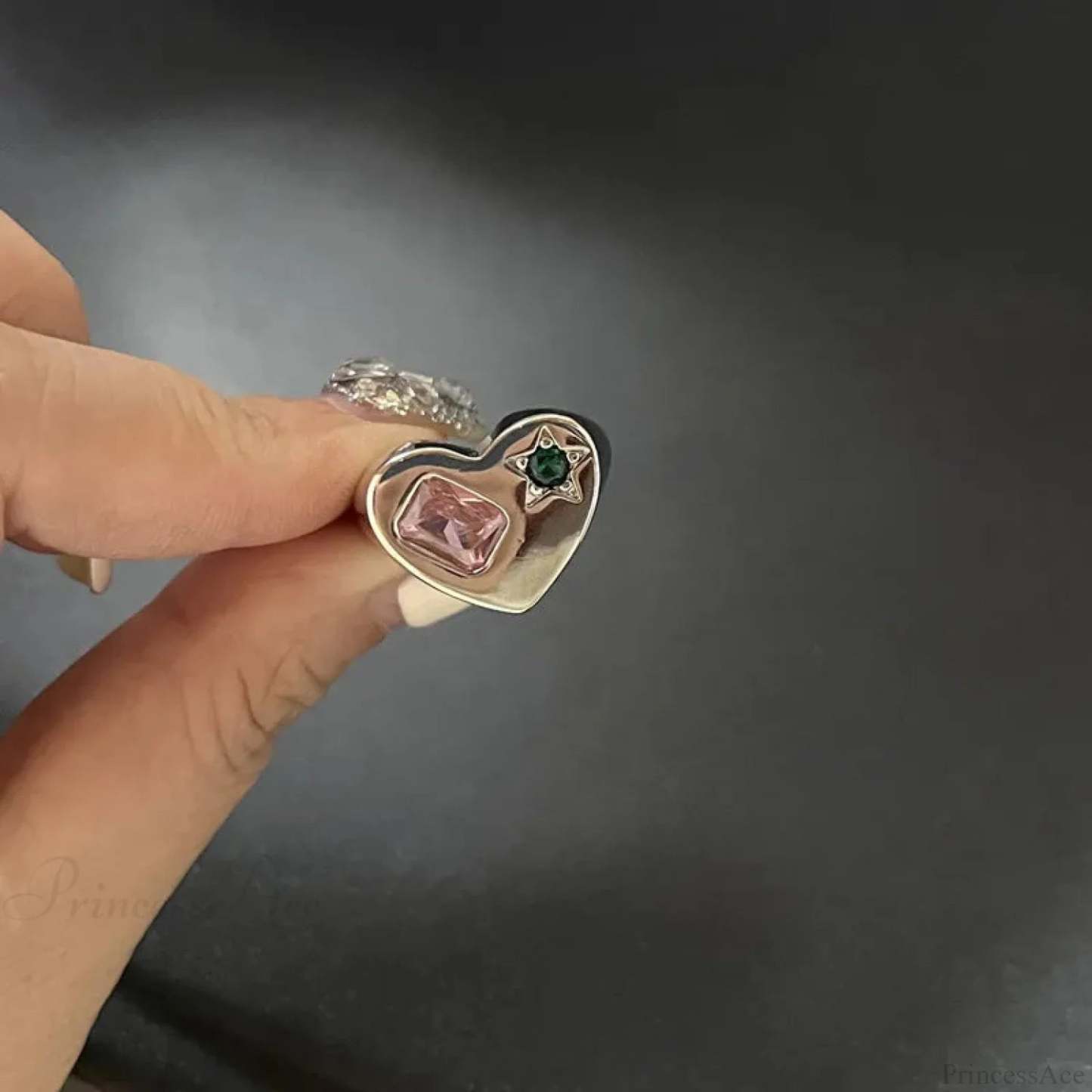 Vivid Stone Drip Rhinestone Gothic Ring color2