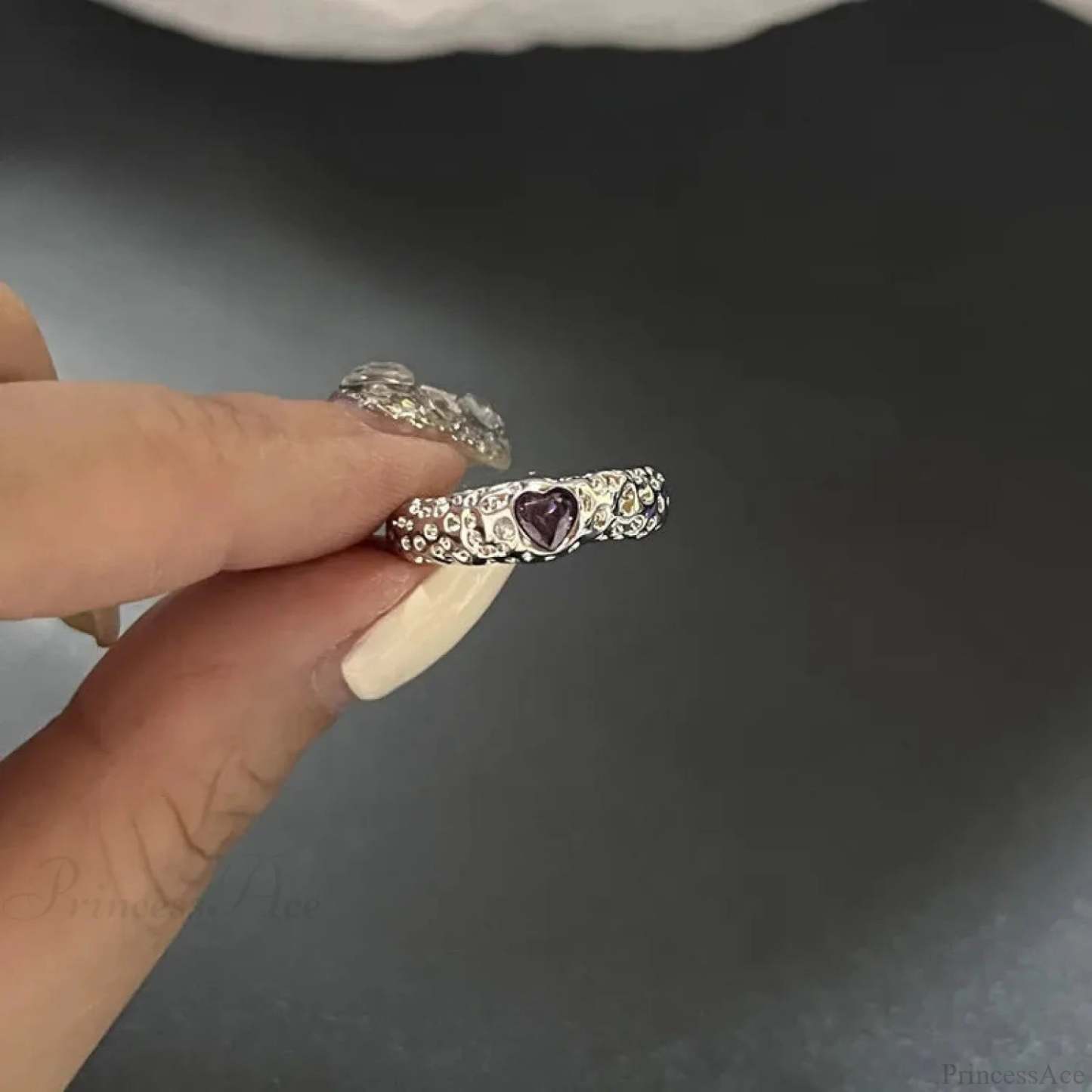 Vivid Stone Drip Rhinestone Gothic Ring color20