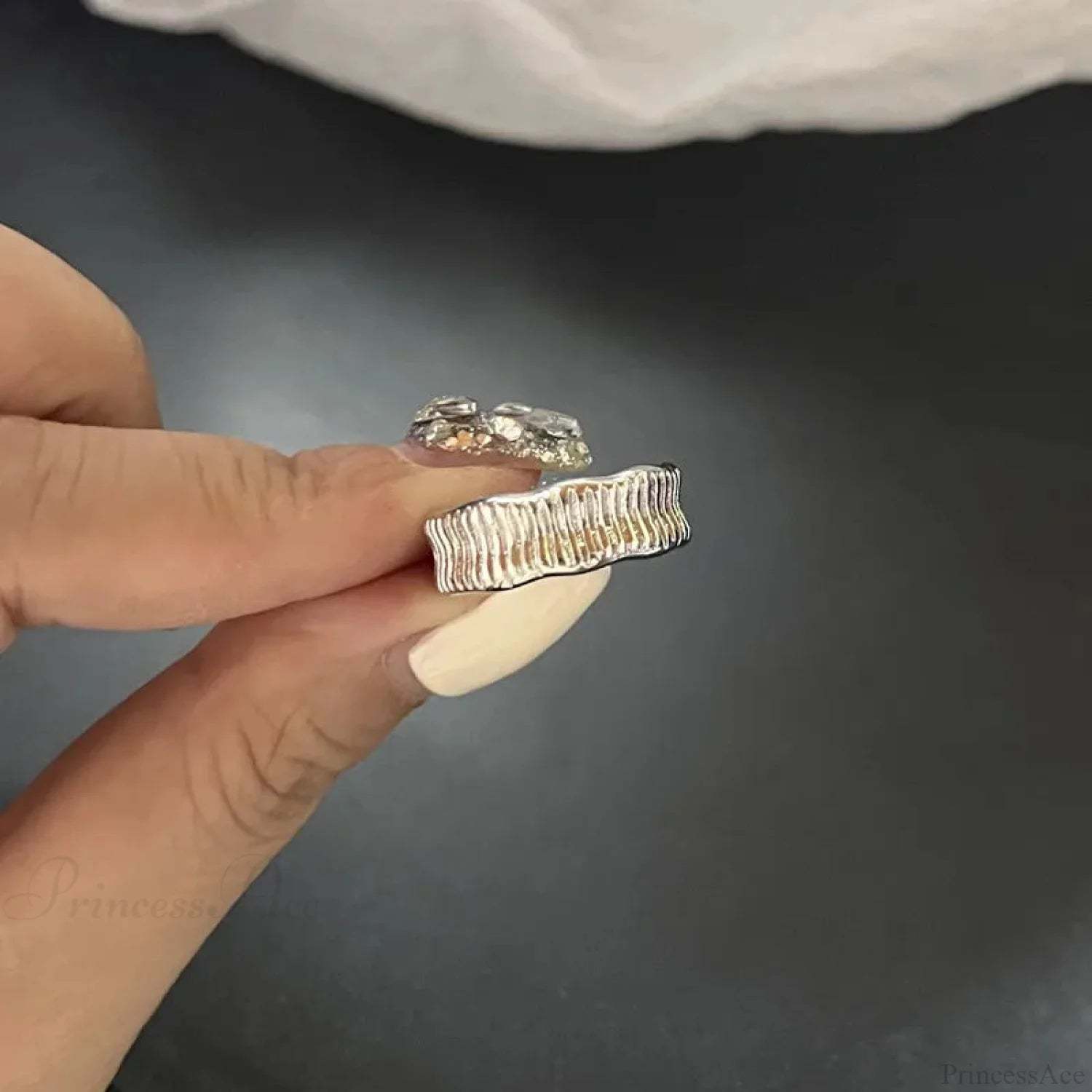 Vivid Stone Drip Rhinestone Gothic Ring color6