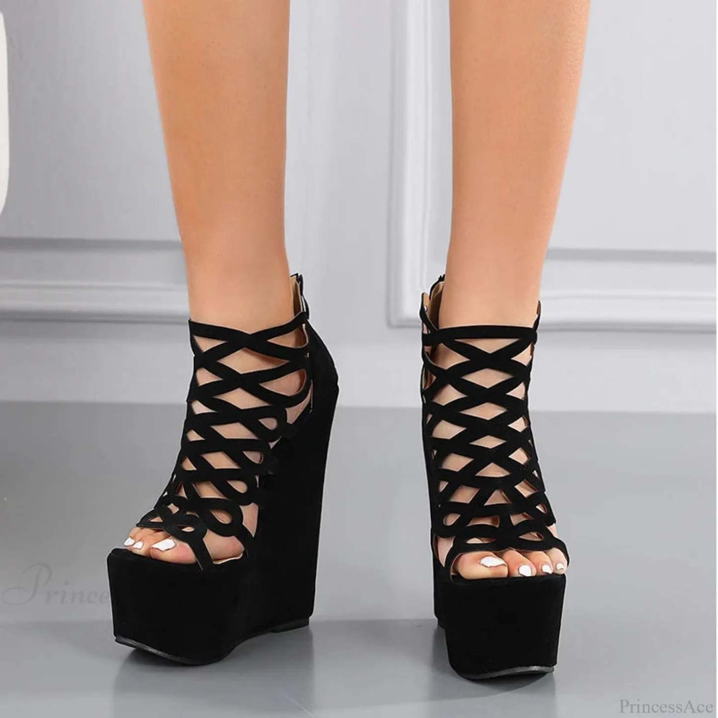 Warm Platform Uncovered Toe Tall Heel Gothic Boot