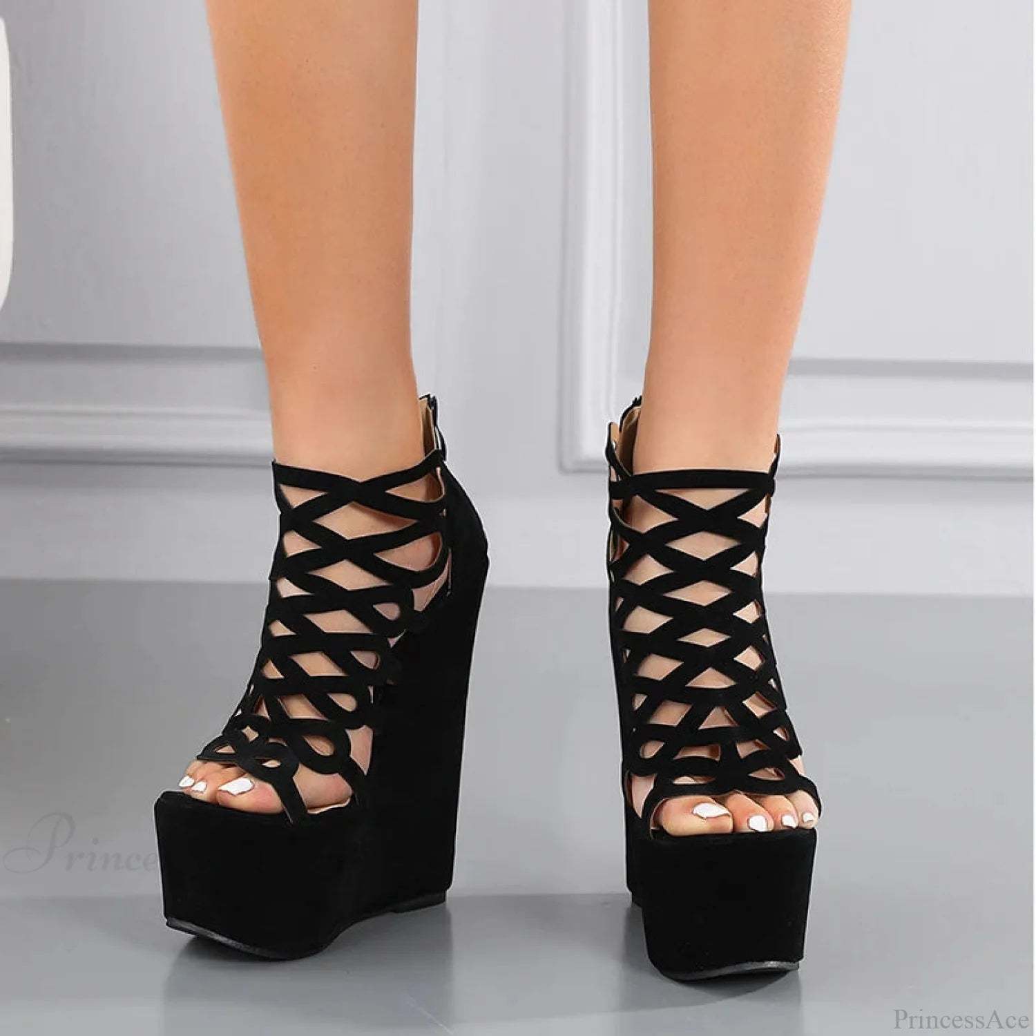 Warm Platform Uncovered Toe Tall Heel Gothic Boot