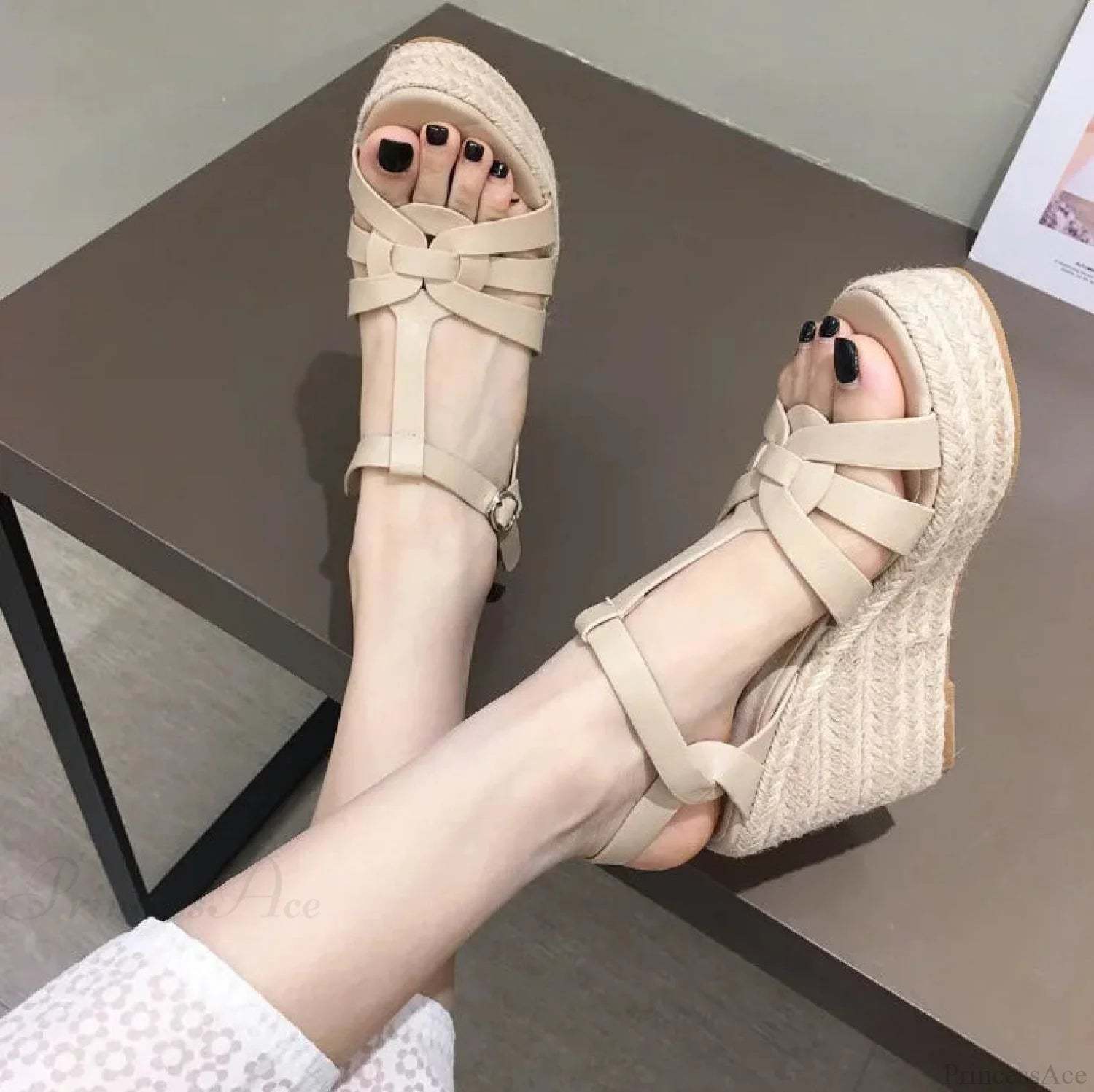 Warm Platform Uncovered Toe Tall Heel Gothic Boot apricot -10.5cm / 34