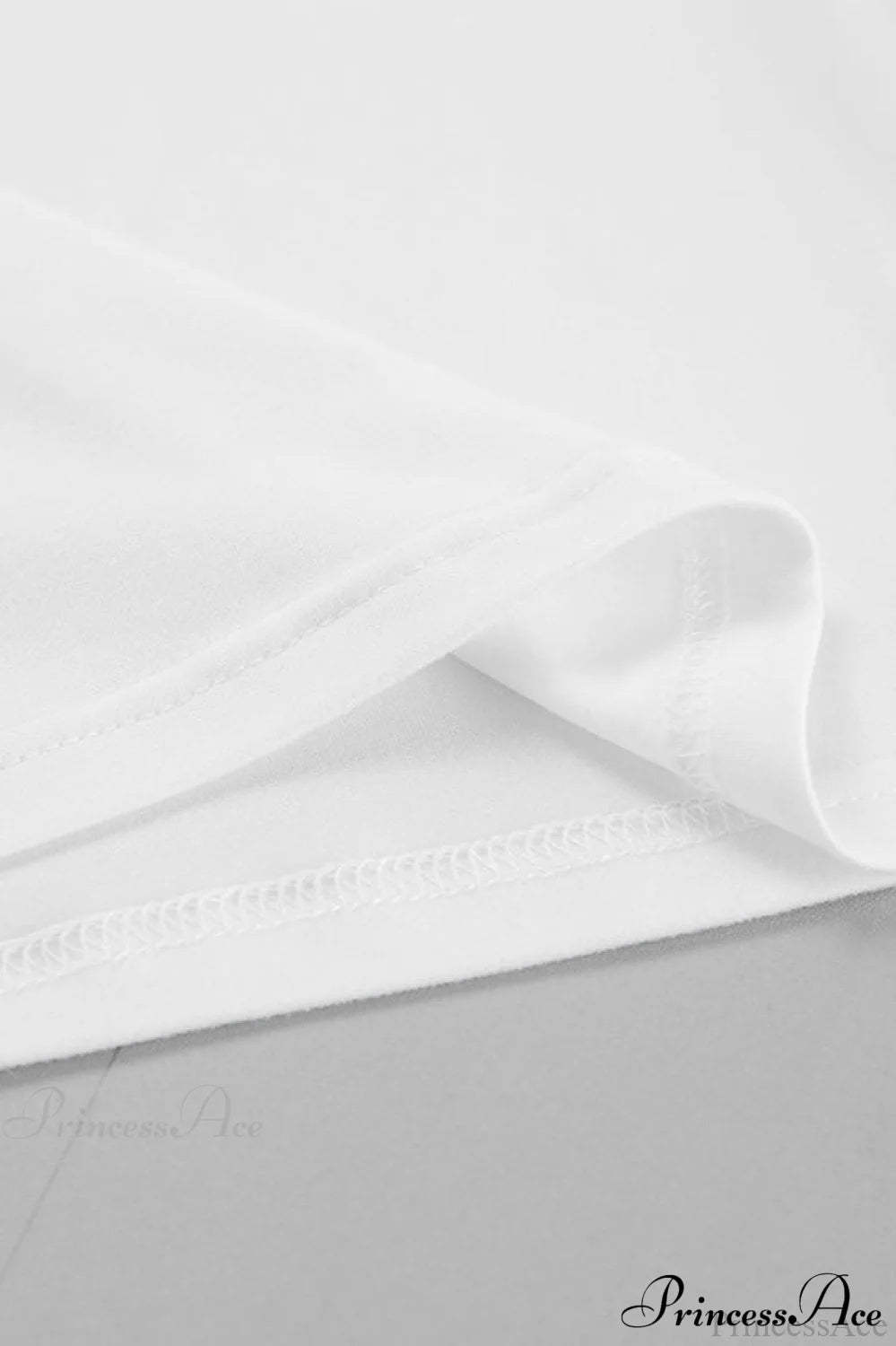 White Asymmetrical Neck Cold Shoulder Knit Long Sleeve Tee