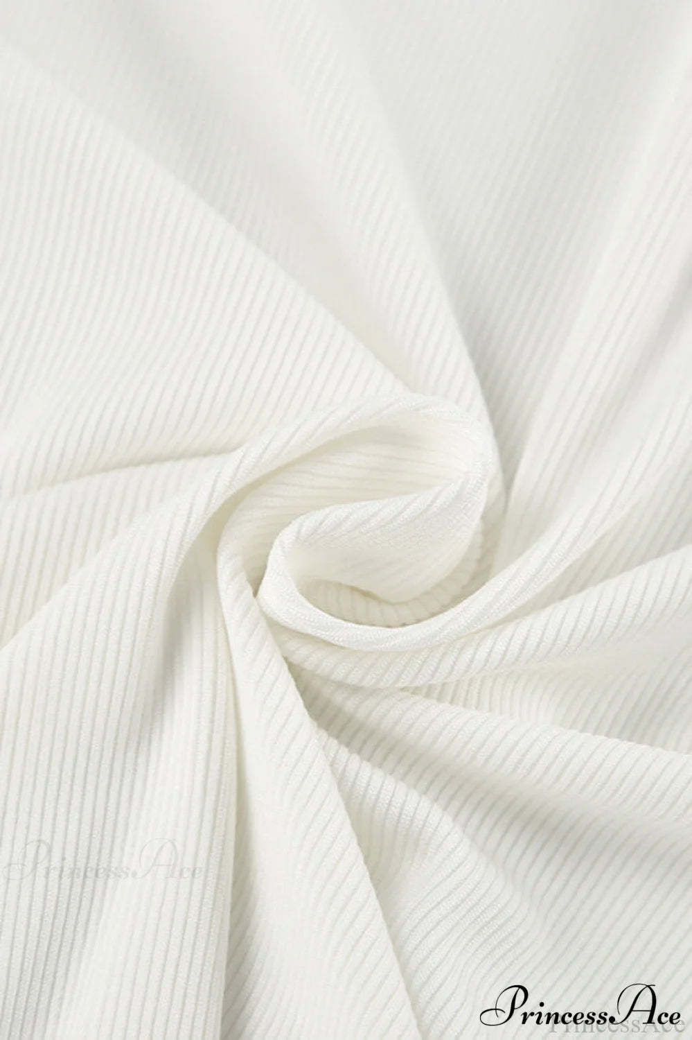 White Turtleneck Slim Knit Long Sleeve Tee