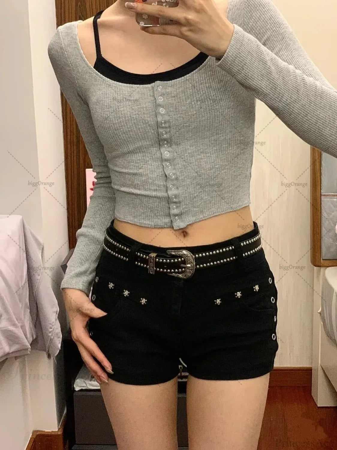 Willow Nail Design Denim Short black / S