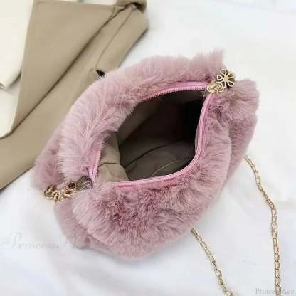 Winter Plush Fluffy Small Square Crossbody Handbag handbag-250126